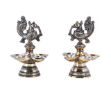 White Whale Brass Peacock Diya Statue Figurine Sculpture for Home Office Decor