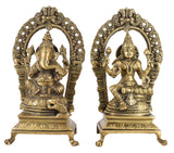 White Whale Brass Laxmi Ganesh Set Idol Showpiece - Brass Gold Finish Lakshmi Ganesha Idols Statue for Diwali Gifts Puja Home Decor Figurine