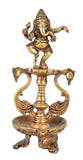 White Whale Brass Antique Ganesha Diya Oil Lamp Statue Ganesh Ganesh Puja Diya