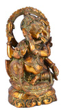 White Whale Antique Lord Ganesh Murti Ganesha Idol Ganpati Brass Statue for Home Decoration Showpiece