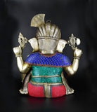 White Whale Lord Ganesha Brass Statue Hindu Religious Lord Ganesh Sculpture Figurine Ideal for Gift & Home Decor