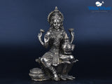 White Whale Brass Lakshmi Idol Hindu Laxmi Goddess Statue Home Office Showpiece Decor