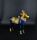 White Whale Brass Mighty Shivanandi Bull with Bells in Matte Black and Royal Gold Finish