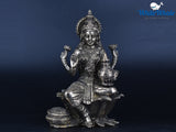 White Whale Brass Lakshmi Idol Hindu Laxmi Goddess Statue Home Office Showpiece Decor