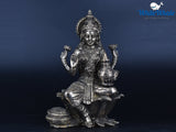 White Whale Brass Lakshmi Idol Hindu Laxmi Goddess Statue Home Office Showpiece Decor