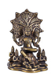 White Whale Brass Lord Shiva Shankar Sitting Tree Idol Bhole Nath Dakshinamurti Shiva Brass Statue Home Decor