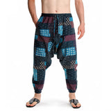 Whitewhale Mens Cotton Printed Harem Pants Pockets Yoga Trousers Hippie