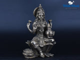 White Whale Brass Lakshmi Idol Hindu Laxmi Goddess Statue Home Office Showpiece Decor