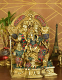 White Whale Shiva Parvati Ganesh Idol Shiv Parivar Brass Murti Statue