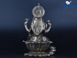 White Whale Brass Lakshmi Idol Hindu Laxmi Goddess Statue Home Office Showpiece Decor