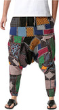 Whitewhale Mens Cotton Printed Harem Pants Pockets Yoga Trousers Hippie