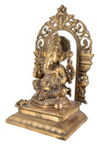White Whale Lord Ganesh Murti Ganesha Idol Ganpati Brass Vinayaka Statue for Home Decoration | Hindu God Ganesh Bhagwan Blessing Ganpati Bappa Statue | Ganesha Statue Sitting Idol Sculpture