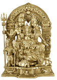 White Whale Shiva Parvati Ganesh Idol Shiv Parivar Brass Murti Statue