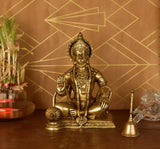White Whale Lord Hanuman Super Fine Brass Statue Religious Strength God Sculpture Idol