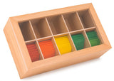 Whitewhale Wooden Tea Box Storage Natural Tea Chest Tea Bag Holder with Glass Window