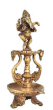 White Whale Brass Antique Ganesha Diya Oil Lamp Statue Ganesh Ganesh Puja Diya