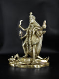 White Whale Antique Large Brass Kali Idol Hindu Goddess of Time & Change Maa Kalika Shiva Statue Murti