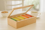 White Whale Wooden Tea Box Organizer Storage Box with 5 Compartment Chest Box