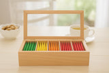 White Whale Wooden Tea Box Organizer Storage Box with 5 Compartment Chest Box