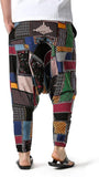 Whitewhale Mens Cotton Printed Harem Pants Pockets Yoga Trousers Hippie