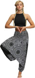 Whitewhale Women Casual Peacock Print Summer Loose Yoga Trousers Baggy Boho Aladdin Jumpsuit Harem Pants
