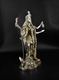 White Whale Antique Large Brass Kali Idol Hindu Goddess of Time & Change Maa Kalika Shiva Statue Murti