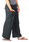 Whitewhale Stripe Cotton Fisherman Pants Casual Hippie Dance Tai Chi Yoga Pants