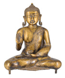 White Whale Brass Buddha Statue Blessing Buddha Sitting Buddhism Buddha/Gautam Buddha Murti for Home Decor Entrance Office Table Living Room Meditation Luck Gift Feng Shui