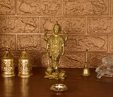 White Whale Brass Lord Vishnu Standing Religious Brass Statue Home Decor Figurine