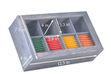 White Whale Tea Box Storage Natural Tea Chest Tea Bag Holder 8 Adjustable Tea Chest Compartments with Glass Window