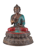 Whitewhale Brass Buddha Statue Blessing Buddha Sitting Buddhism Buddha/Gautam Buddha Murti for Home Decor Entrance Office Table Living Room Meditation Luck Gift Feng Shui