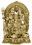 White Whale Shiva Parvati Ganesh Idol Shiv Parivar Brass Murti Statue
