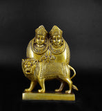 White Whale Chamunda Mata Brass Statue Religious Strength Sculpture Idol