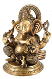 White Whale Lord Ganesh Murti Ganesha Idol Ganpati Brass Vinayaka Statue for Home Decoration | Hindu God Ganesh Bhagwan Blessing Ganpati Bappa Statue | Ganesha Statue Standing Idol Sculpture