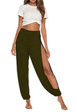 Whitewhale Women's Loose Fit Side Slit Harem Pants