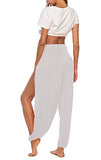 Whitewhale Women's Loose Fit Side Slit Harem Pants