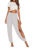 Whitewhale Women's Loose Fit Side Slit Harem Pants