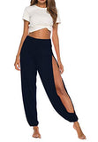 Whitewhale Women's Loose Fit Side Slit Harem Pants