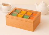 White Whale Wooden Tea Box Storage Organizer Taller Size Holds 120+ Standing or Flat Tea Bags
