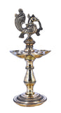 White Whale Brass Peacock Diya Statue Figurine Sculpture for Home Office Decor