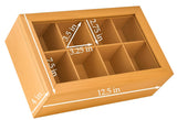 White Whale Wooden Tea Box Storage Organizer Taller Size Holds 120+ Standing or Flat Tea Bags