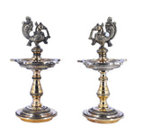 White Whale Brass Peacock Diya Statue Figurine Sculpture for Home Office Decor