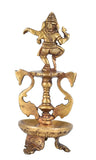 White Whale Brass Antique Ganesha Diya Oil Lamp Statue Ganesh Ganesh Puja Diya