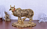 White Whale Large Kamdhenu Cow with Calf Figurine Decorative Gift Item