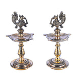 White Whale Brass Peacock Diya Statue Figurine Sculpture for Home Office Decor