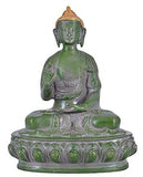 White Whale Brass Buddha Statue Murti for Home Decor Entrance Office Table Living Room Meditation Luck Gift Feng Shui Home Décor