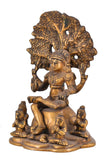 White Whale Brass Lord Shiva Shankar Sitting Tree Idol Bhole Nath Dakshinamurti Shiva Brass Statue Home Decor