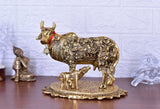 White Whale Large Kamdhenu Cow with Calf Figurine Decorative Gift Item