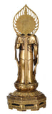 White Whale Brass Lord Buddha Standing Statue Blessing Idol feng Shui Home Decor