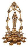 White Whale Brass Deeplaxmi Statue Oil Lamp Laxmi Diya Holding Lady Home Decor